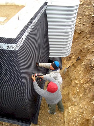 installation of waterproofing membrane